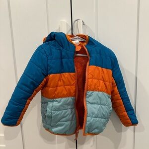 Cat & Jack Color-block Puffer Jacket w/ Fuzzy Lining- sz 3T